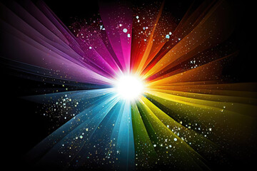 IA Generative flash of coloured light in space