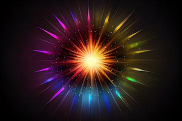 IA Generative Psychedelic coloured light glow