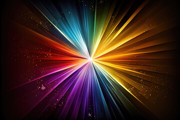 IA Generative explosion of coloured light in space
