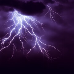 lightning in the night sky generated ai