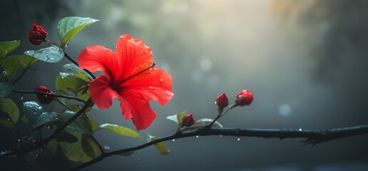 red poppies in the wind