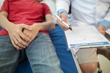 man was examined by doctor for prostate cancer and doctor diagnosed condition in order to treat...