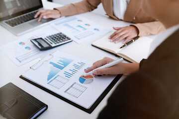Hands of business People Meeting Design Ideas professional investor working analyzing chart Finance managers task