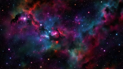 Naklejka premium Space background with nebula, stars and bright light. AI generation