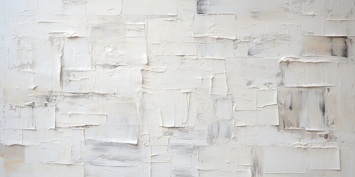 Generative AI, Closeup of impasto abstract rough white art painting texture