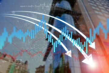 Economic crisis on declining graphs indicators