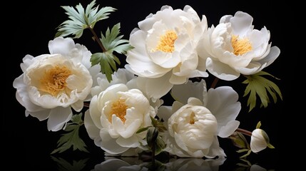 floral background with gentle white peony flowers, ai tools generated image