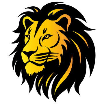 Lion head vector illustration, colorful lion head