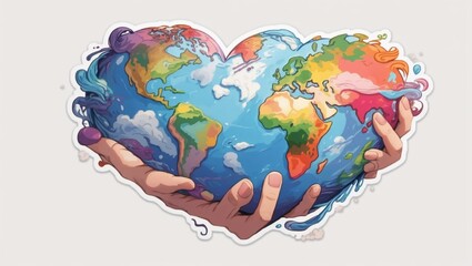 Hands of a girl, planet earth. Peace Day!