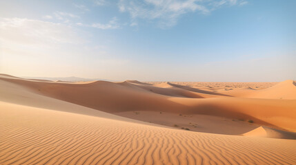 Fototapeta na wymiar Sand dunes in the Sahara Desert, AI generated image