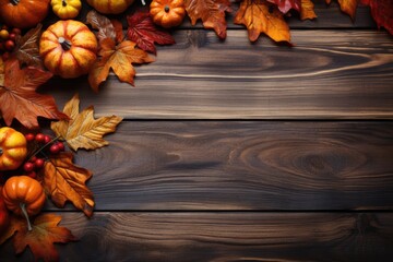 Naklejka na ściany i meble Autumn Thanksgiving background autumn fruits and vegetables Happy Thanksgiving Day