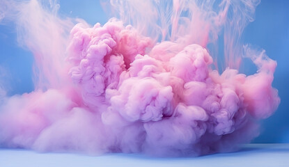 Gentle background with pink clouds and melting smoke. Ai generation