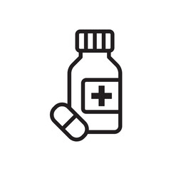 capsule bottle icon design vector template