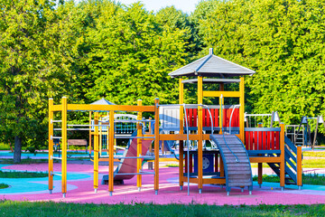 children's town on a deserted playground in the park