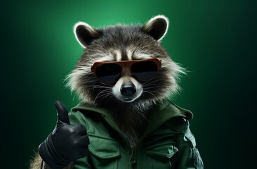 Raccoon with sunglasses