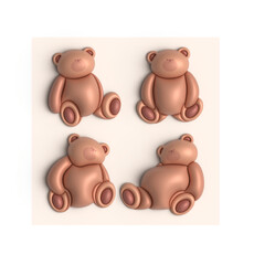 cute 3d brown teddy bear cartoon character