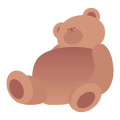 cute illustration of brown teddy bear cartoon character