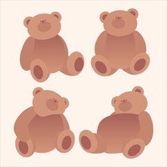 cute illustration of brown teddy bear cartoon character