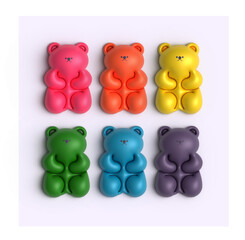 cute 3d gummy bear cartoon character