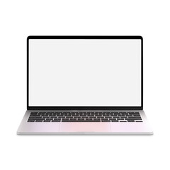 White Blank template laptop isolated on a white background