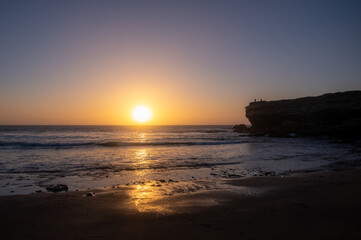 Sunset from the beach at La Pared, Fuerteventura, The Canary Islands, Spain