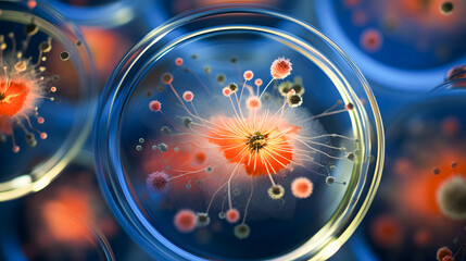 a petri dish with dangerous fungal spores (Generative AI)