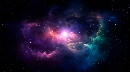 Obraz na płótnie Canvas Universe filled with stars, nebula and galaxy. Generative ai