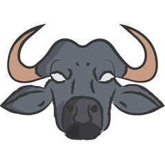 Outlined Buffalo face icon