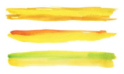 PNG Ink watercolor yellow color smear brush stroke stain line blot on transparent background.