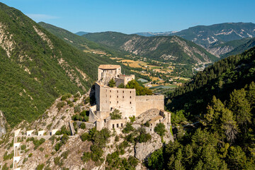 Fototapeta na wymiar Aerial view Entrevaux, Alpes-de-Haute-Provence, France