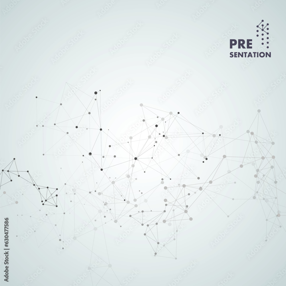 Aufkleber Abstract connecting dots and lines. Vector geometric background. Polygonal design for technology