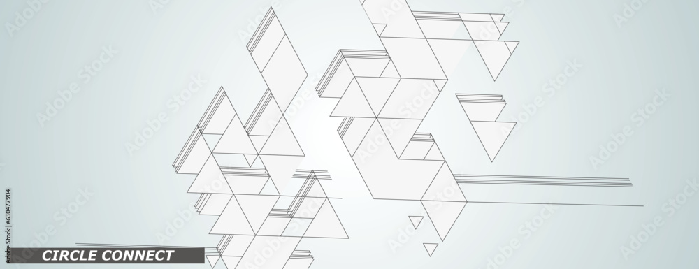 Poster Abstract background with geometric shapes and hexagon pattern. Modern shapes polygon structure. Vector illustration. Science design