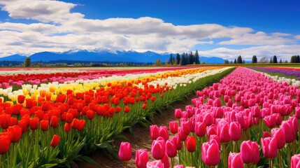 tulip flowers spring  nature field