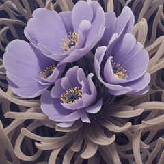 Anemone with abstract background  image