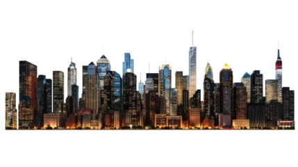 panoramic night city skyline isolated without background © Gustavo