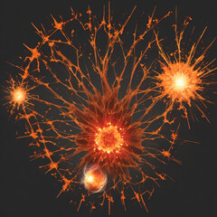 Explosion border isolated on transparent background 