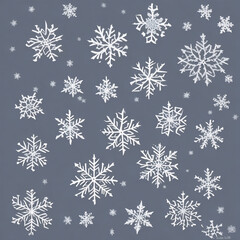 Different snowflakes gray 