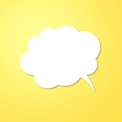 Speech bubble in cloud form on color background.