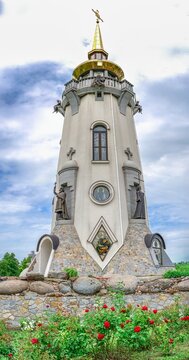 Exterior view of St. Eugene church in Buki, Ukraine