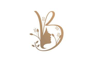 Beauty logo design vector with letter B concept