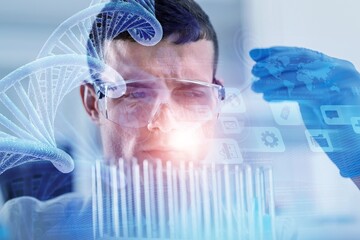 Genetic research science Concept.  laboratory background.