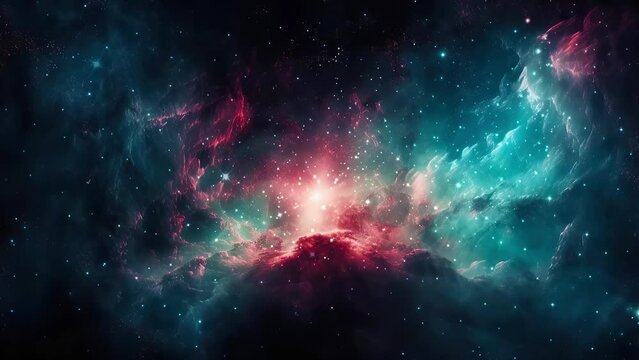 Flying through the galaxy. Galaxy and Nebula. Abstract space background. Endless universe with stars and galaxies in outer space. Cosmos art. Motion design.