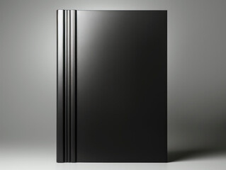 Blank black book cover isolated on gray background. Generative AI