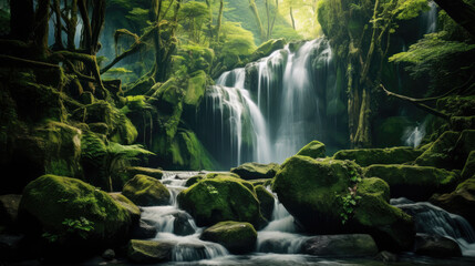 nature mountains waterfalls landscape forest