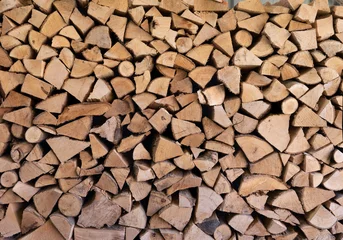 Fototapeten Texture de tas de bois de chauffage  © bbbastien