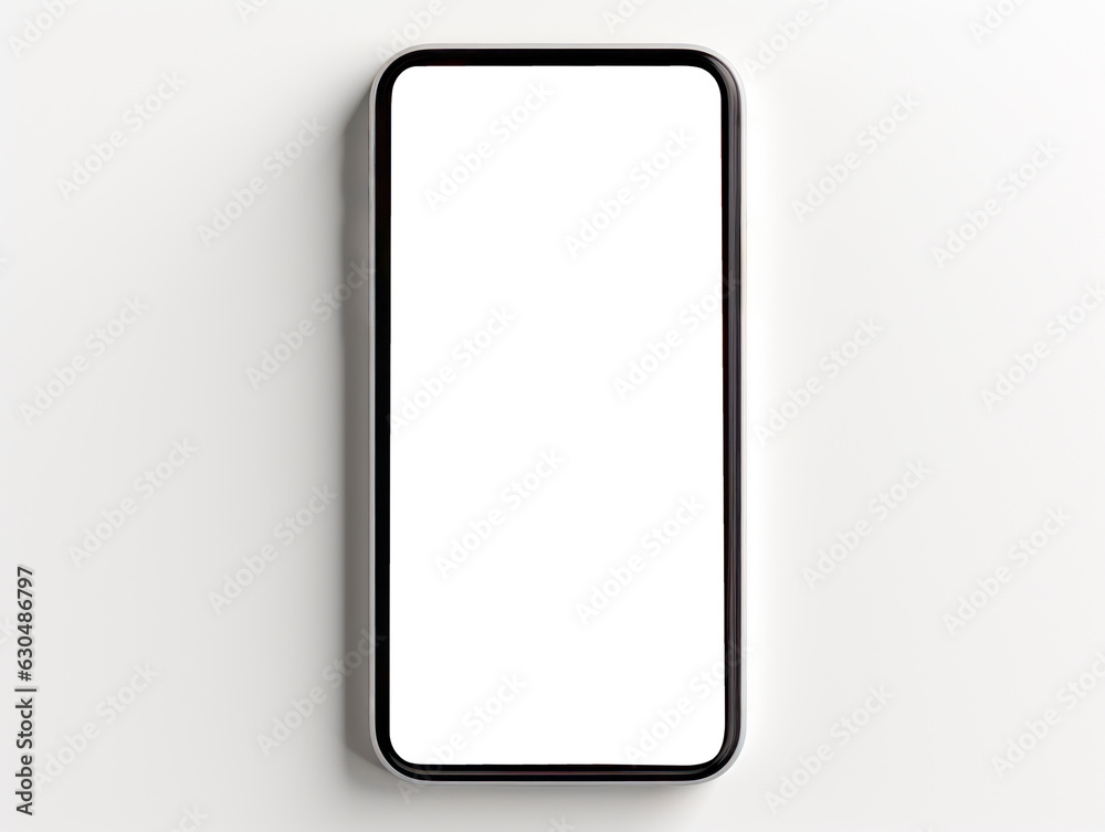 Aufkleber smartphone mockup with blank screen isolated on white background. generative ai