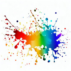 Detail of splash of ink with white background