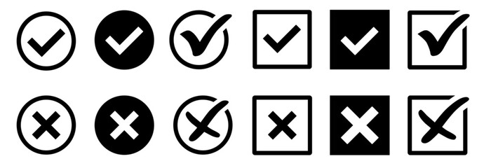 checkmark and X mark icon. check and uncheck icon vector. validation icon vector. for apps and websites.	
 - obrazy, fototapety, plakaty