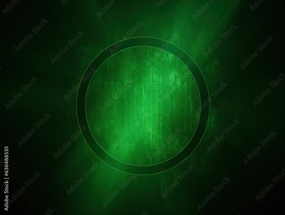 Poster green circle with powerful glowing energy background