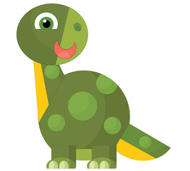 cartoon happy and funny colorful prehistoric dinosaur isolated illustration for children